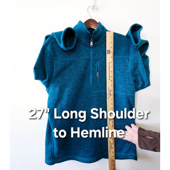 Merona Size Large Polyester Bluish Green Long-Sleeved Womens Pullover Sweatshirt - Picture 6 of 16